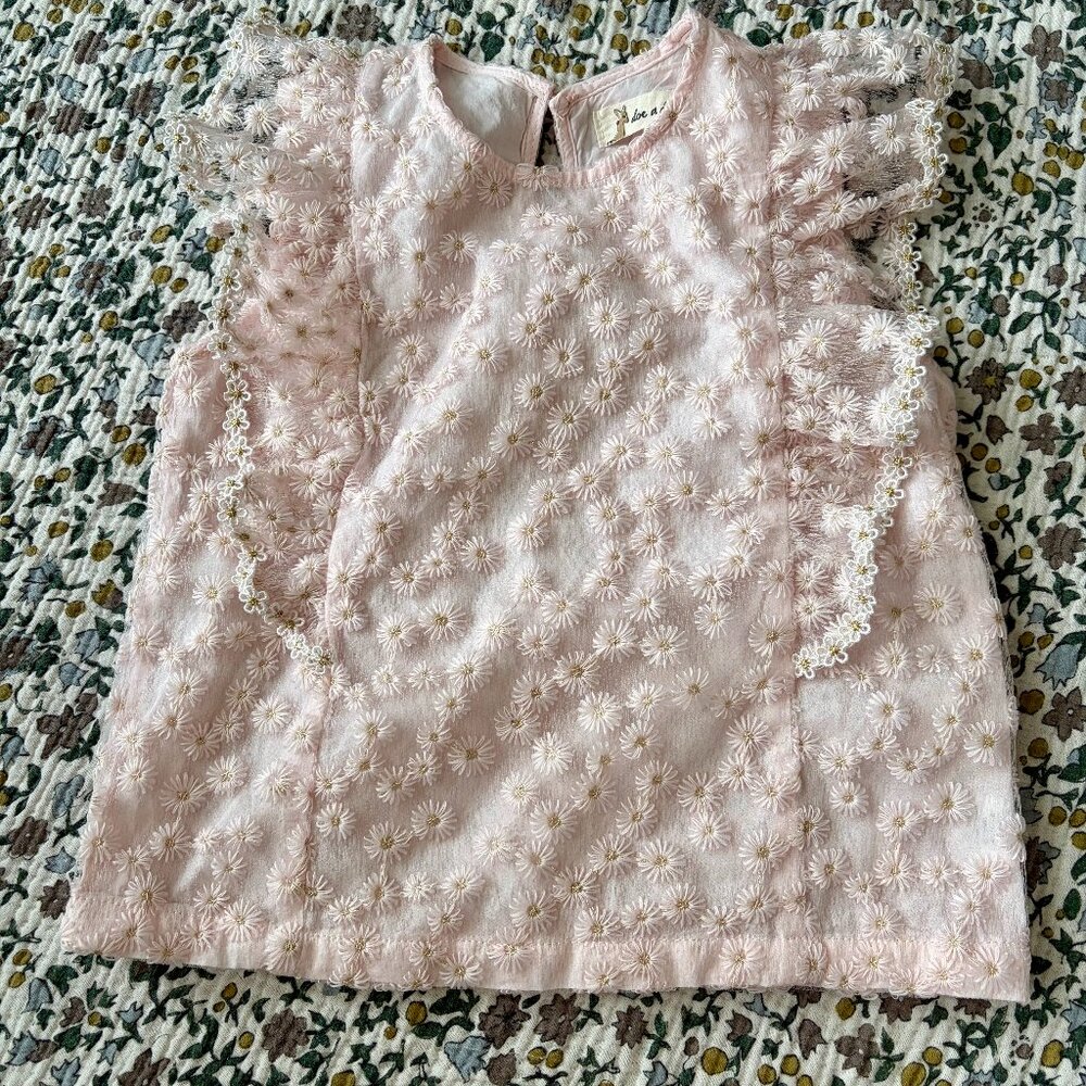 Doe A Deer Pink Sparkly Sleeveless Top Size 5 EUC